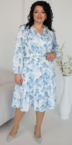 Сукня Lubira 2536 (Білий блакитні-квіти)