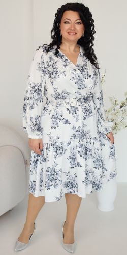 Сукня Lubira 2536 (Білий чорні-квіти)