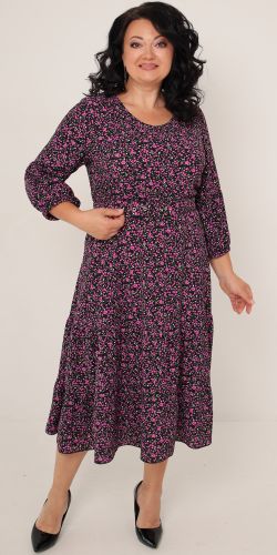 Сукня Lubira 2560 (Чорний-Фіолетови квіти)