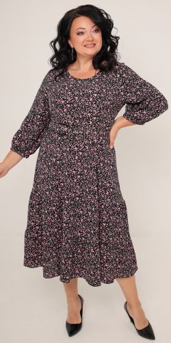 Сукня Lubira 2560 (Чорний-Рожеві квіти)